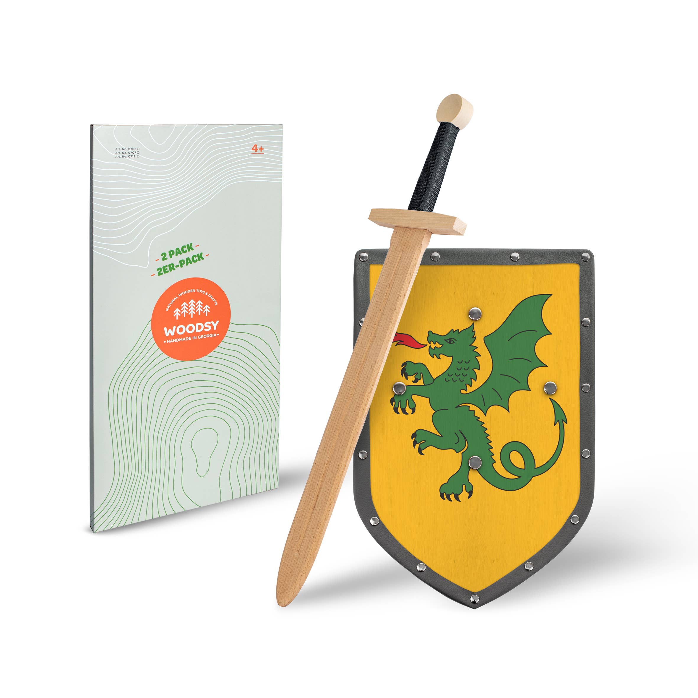 Big Double-Edged w/ Straight Cross Guard and Shield