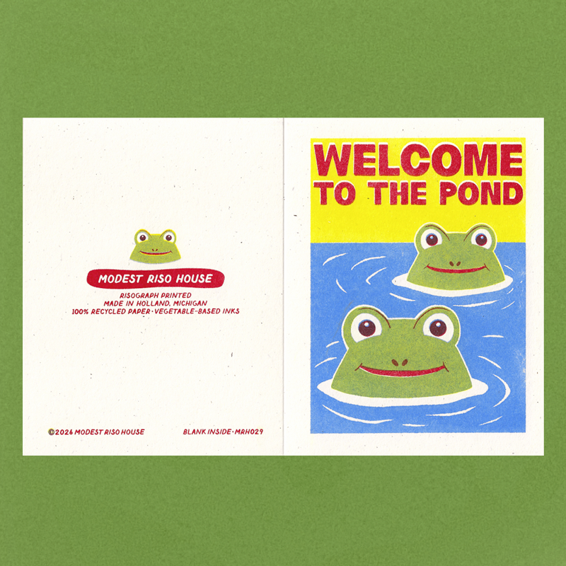 Welcome To The Pond - Risograph Card