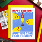 Happy Fishin' Birthday - Risograph Card