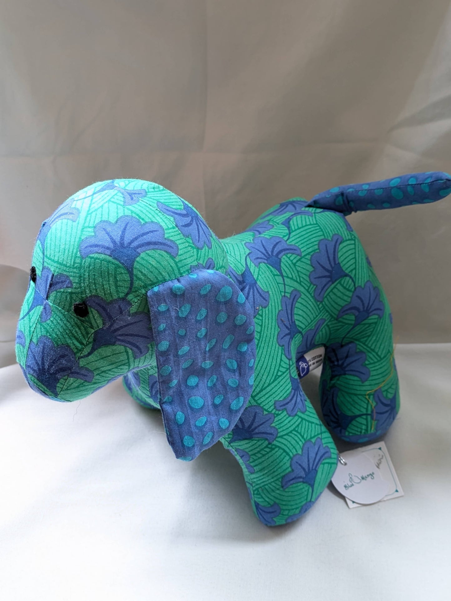 Cotton Puppy Stuffed Toy: Blue Polka Dot