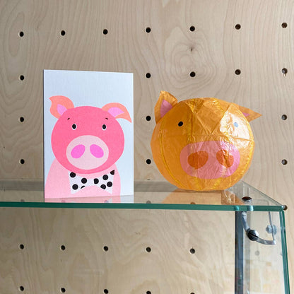 Japanese Paper Balloon Cards - Pig