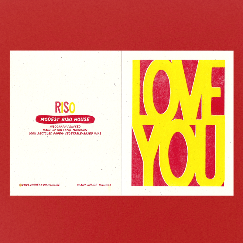 Love You - Risograph Card