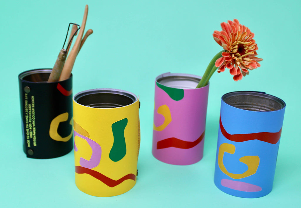 Abstract Leather Pot Wrap: Yellow