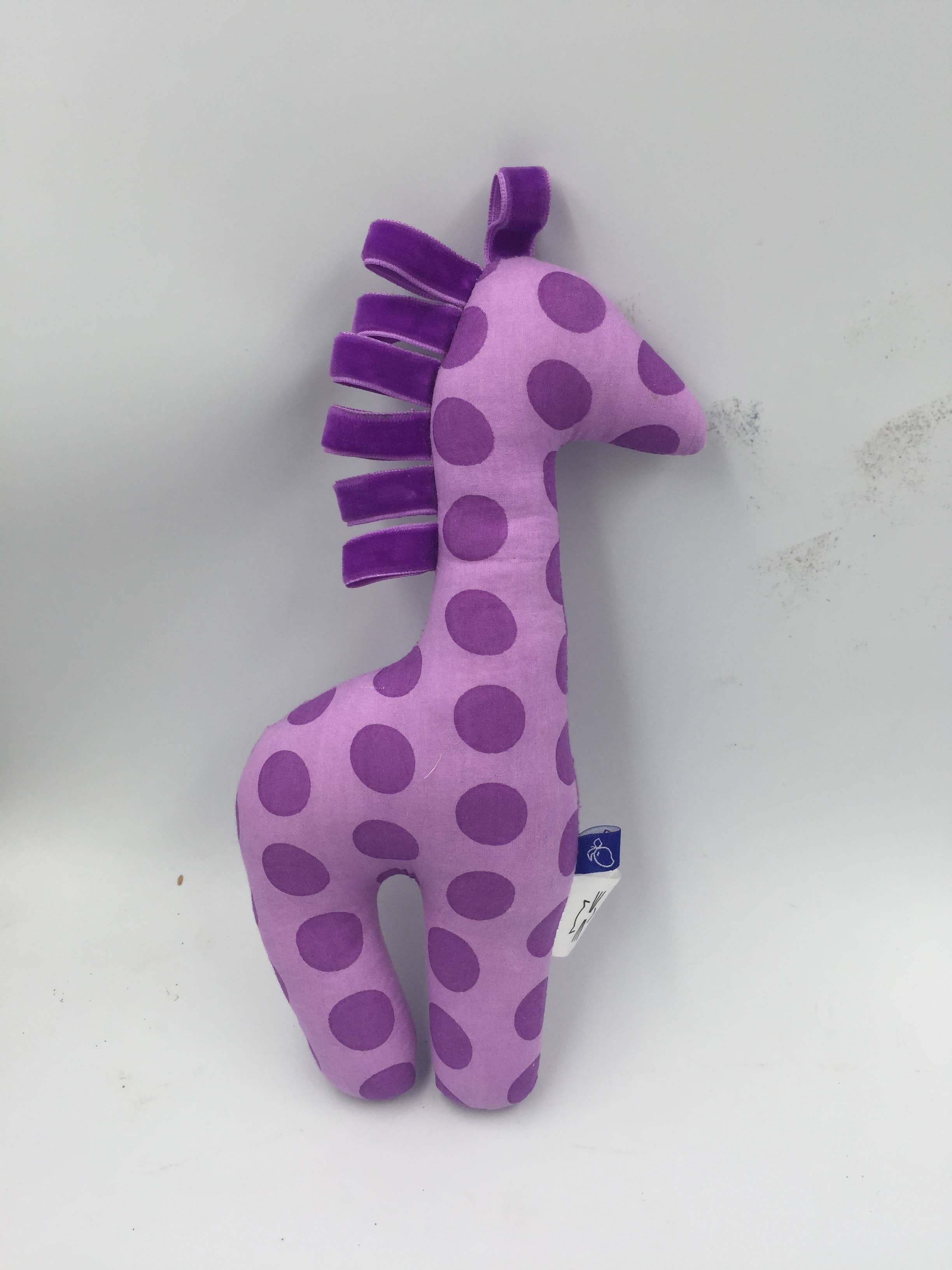 Cotton Ribbon Giraffe Stuffed Toy: Yellow Pink Blue