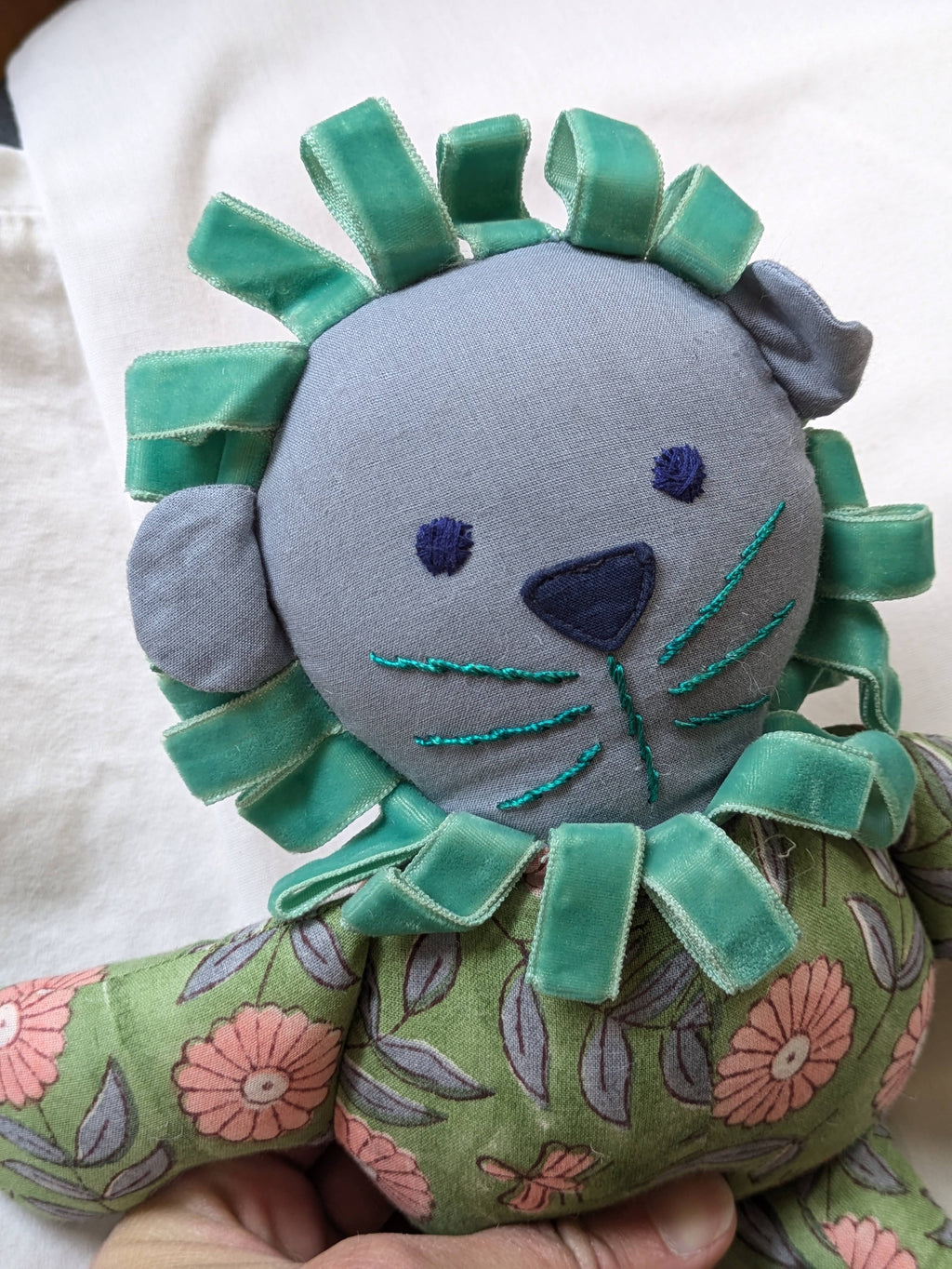 Taeoh Lion Cub Soft Toy: Lavender Green Pink Floral