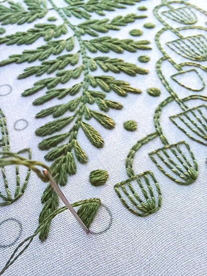fern + friends embroidery kit