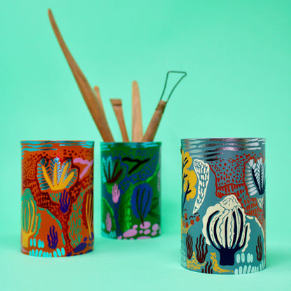Nature Garden Leather Pot Wrap: Lilac