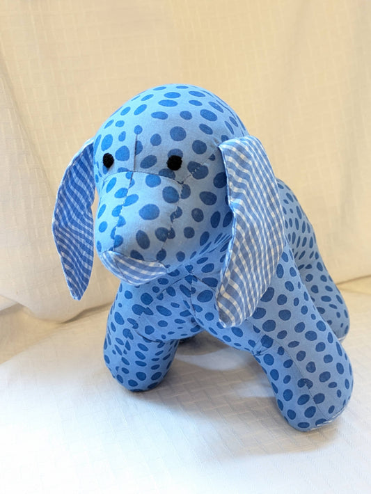 Cotton Puppy Stuffed Toy: Blue Polka Dot