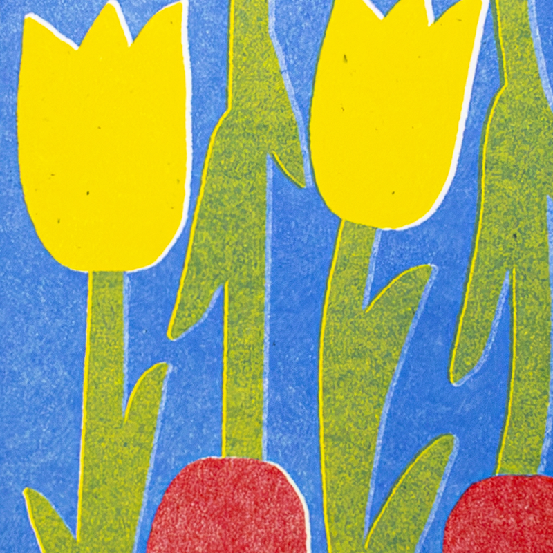 Congrats Tulips - Risograph Card