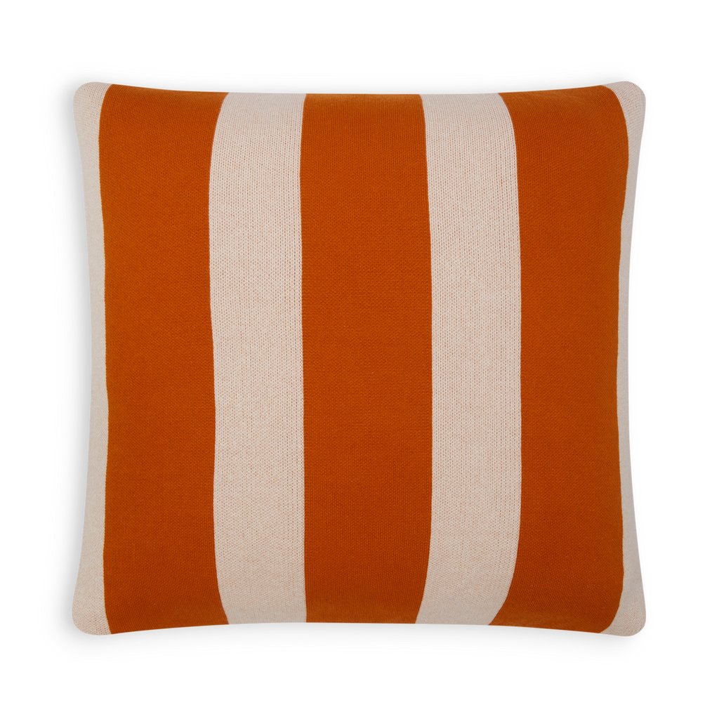 Cotton Knit Throw Pillow/Cushion Cover - Enkel Burnt Orange
