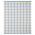 Cotton Knit Throw Blanket - Grid Cobalt