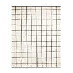 Cotton Knit Throw Blanket - Grid Black