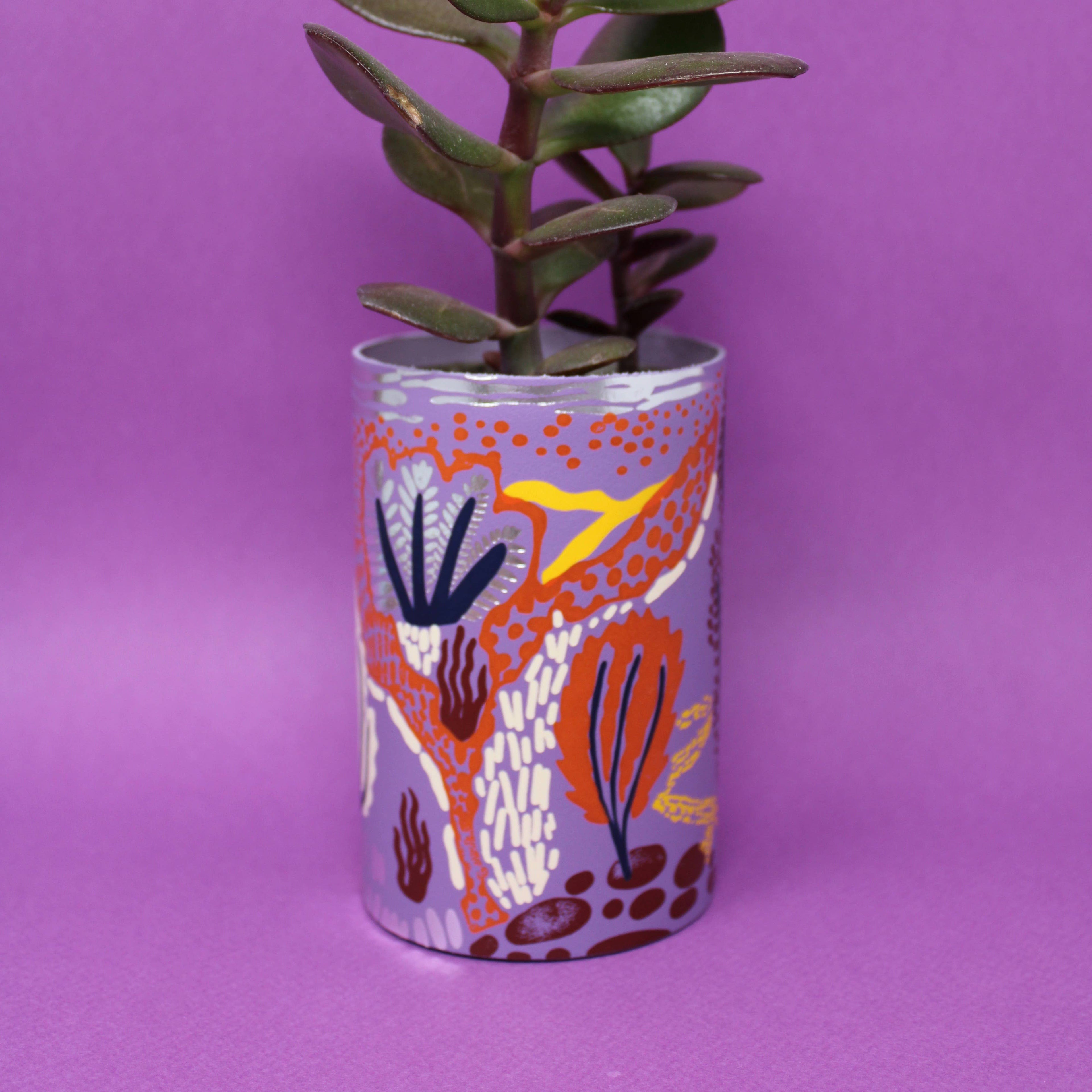 Nature Garden Leather Pot Wrap: Lilac