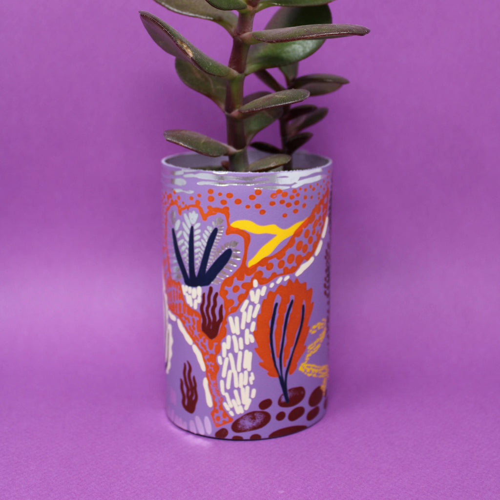 Nature Garden Leather Pot Wrap: Lilac