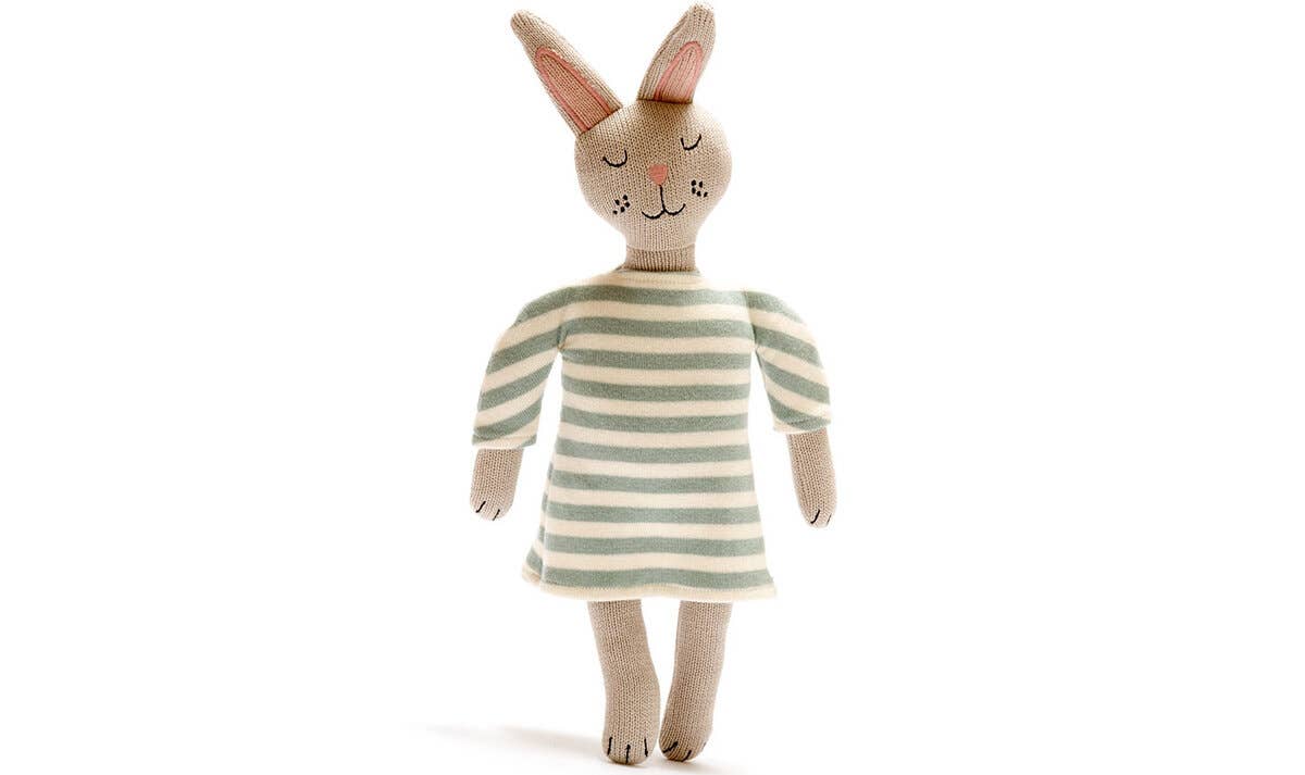 Organic Cotton Knitted Bunny Doll Plush Toy