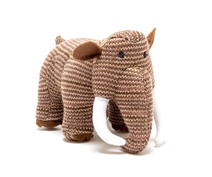 Knitted Woolly Mammoth Dinosaur Baby Rattle