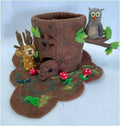 Felt Play House - Forest  Stump House - for Finger Puppets