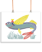 Flying Fish - Riso Print