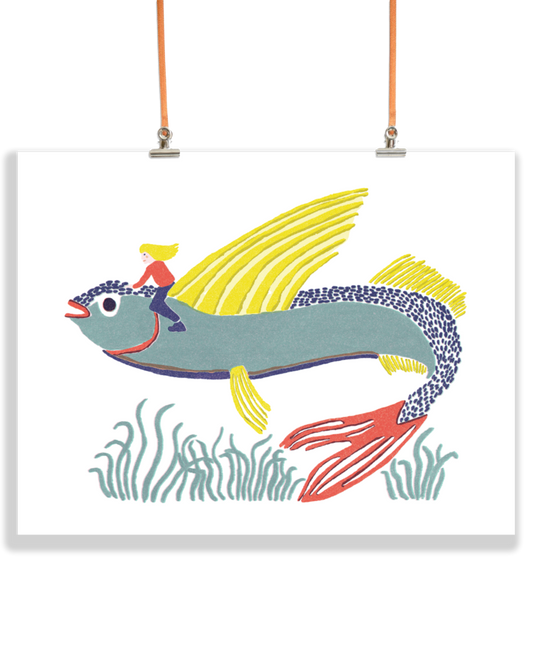 Flying Fish - Riso Print