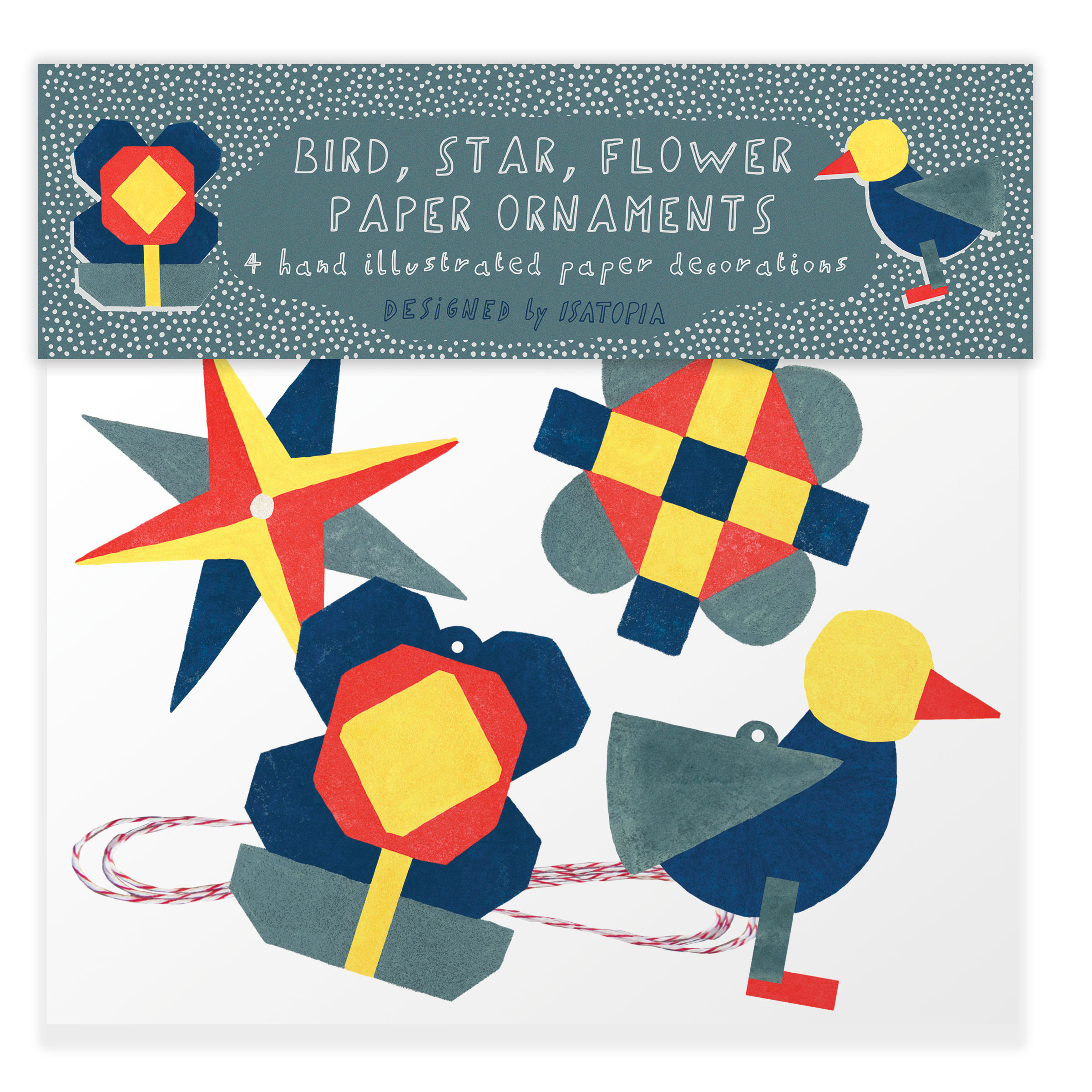 Bird, Flower, Star - Paper Ornaments